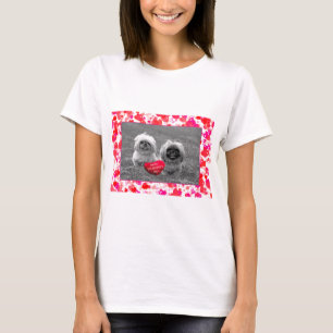 Pekingese Puppies wishing Happy Valentine's Day T-Shirt
