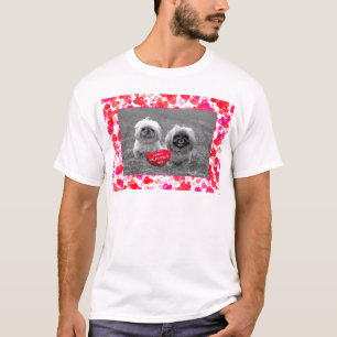 Pekingese Puppies wishing Happy Valentine's Day T-Shirt