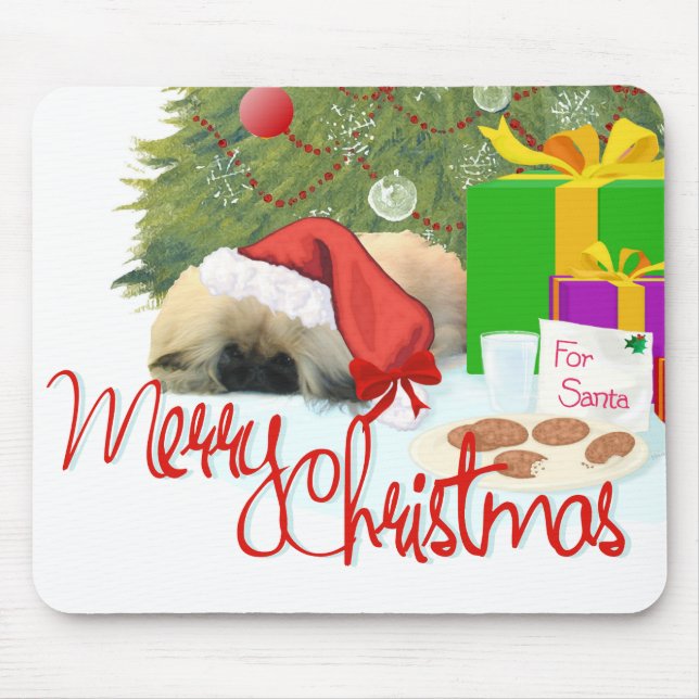Pekingese Puppy 1st Christmas Mouse Mat (Front)