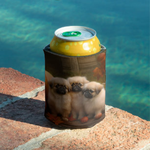 Pekingese Puppy Autumn Delight Pumpkin  Can Cooler