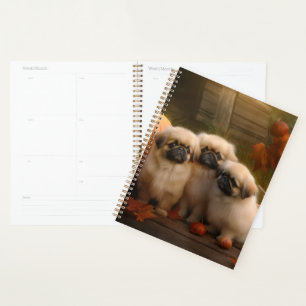 Pekingese Puppy Autumn Delight Pumpkin  Planner