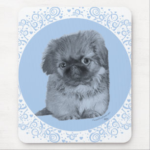 Pekingese Puppy Blue Mouse Mat