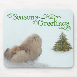 Pekingese Puppy First Christmas Mouse Mat