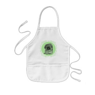 Pekingese Puppy Green Kids Apron
