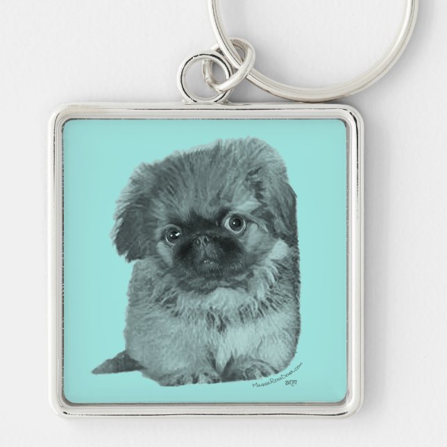 Pekingese Puppy Key Ring (Front)