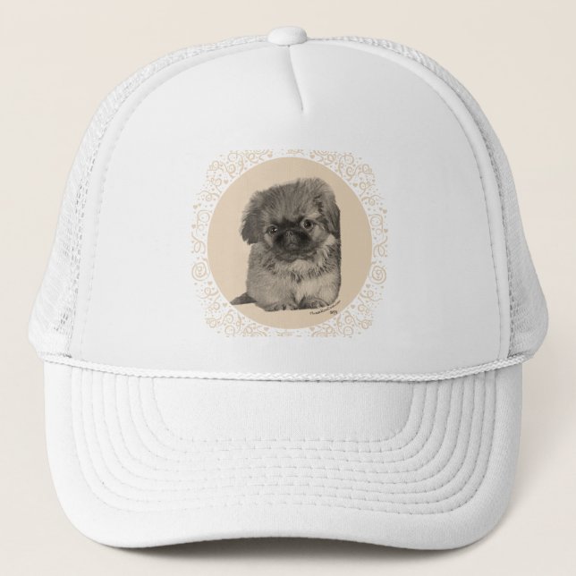 Pekingese Puppy Trucker Hat (Front)