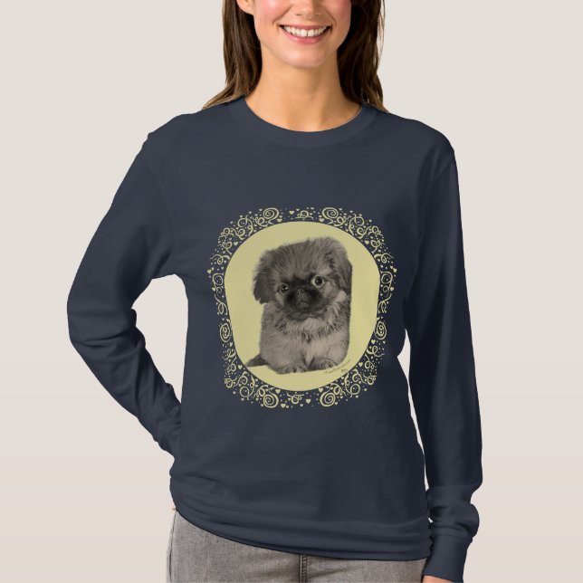 Pekingese Puppy Yellow T-Shirt (Front)
