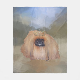 Pekingese Royalty Fleece Blanket