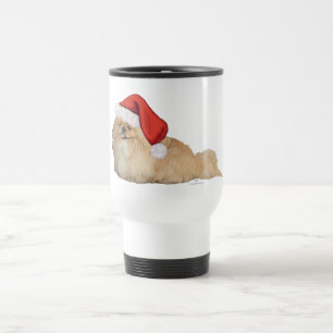 Pekingese Santa Claus Travel Mug