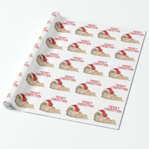 Pekingese Santa Claus Wrapping Paper