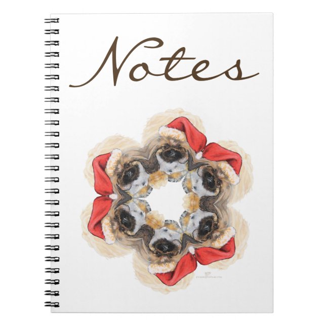 Pekingese Santa Snowflake Notebook (Front)
