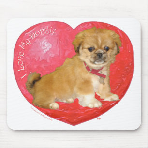 Pekingese / Shih Tzu Mix Valentine's Day Mouse Mat