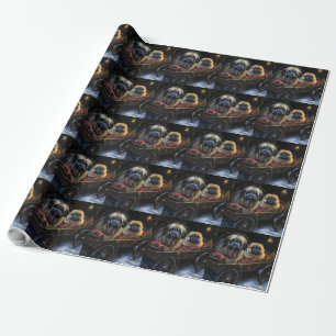 Pekingese Snowy Sleigh Christmas Decor  Wrapping Paper