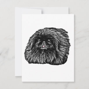 Pekingese Stationery - blank card "Fuzz"