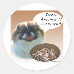 Pekingese Turkey Classic Round Sticker