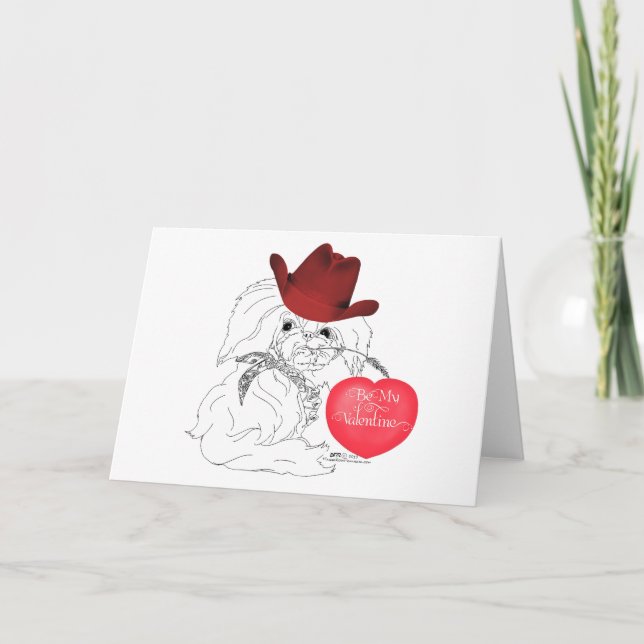 Pekingese Valentine Holiday Card (Front)