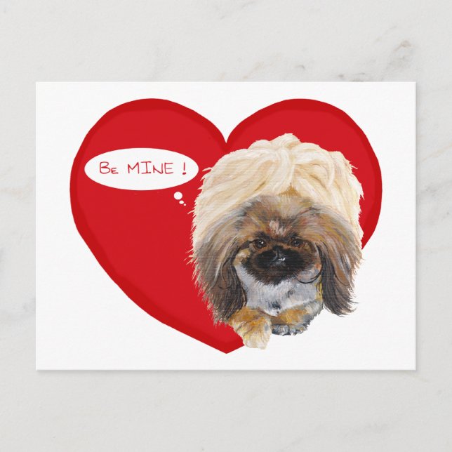 Pekingese Valentine Holiday Postcard (Front)