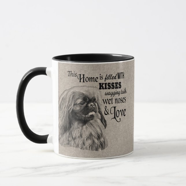 Pekingese vintage portrait cute quote mug (Left)