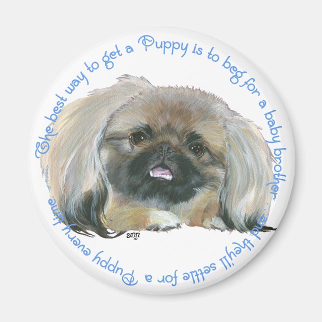 Pekingese Wisdom - How to get a Puppy Magnet (Front)
