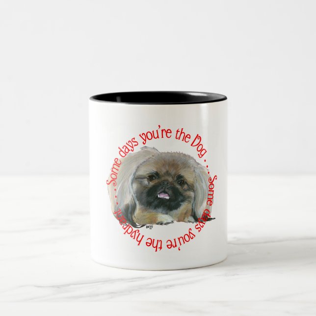 Pekingese Wisdom - Some days . . . Two-Tone Coffee Mug (Center)