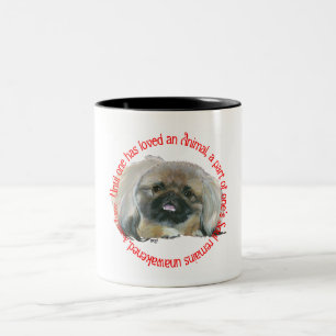 Pekingese Wisdom - Until one has loved Two-Tone Coffee Mug