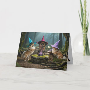 Pekingese  Witch Halloween Card
