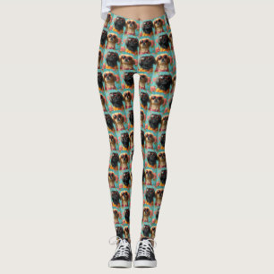 Pekingese With Heart Roses Valentine's Day Leggings