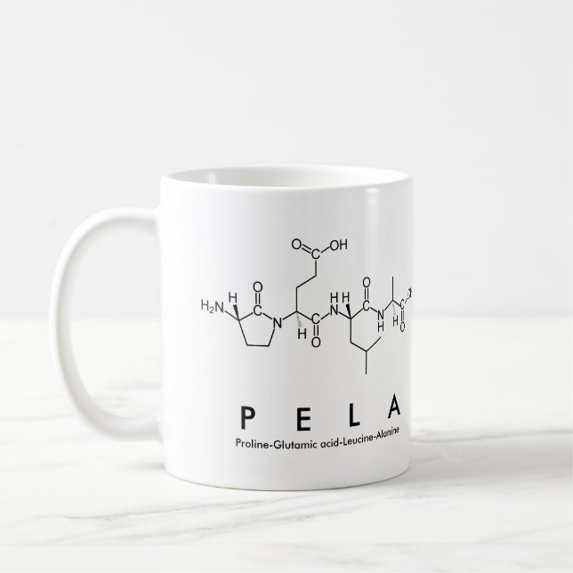 Pela peptide name mug (Left)