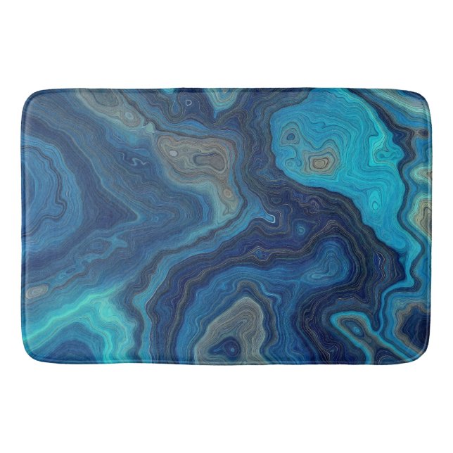 “Pelagic Contours” – An Abstract Seascape Bath Mat (Front)