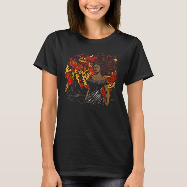 Pele Polynesian Goddess of Volcanoes Hawaiian T-Shirt (Front)