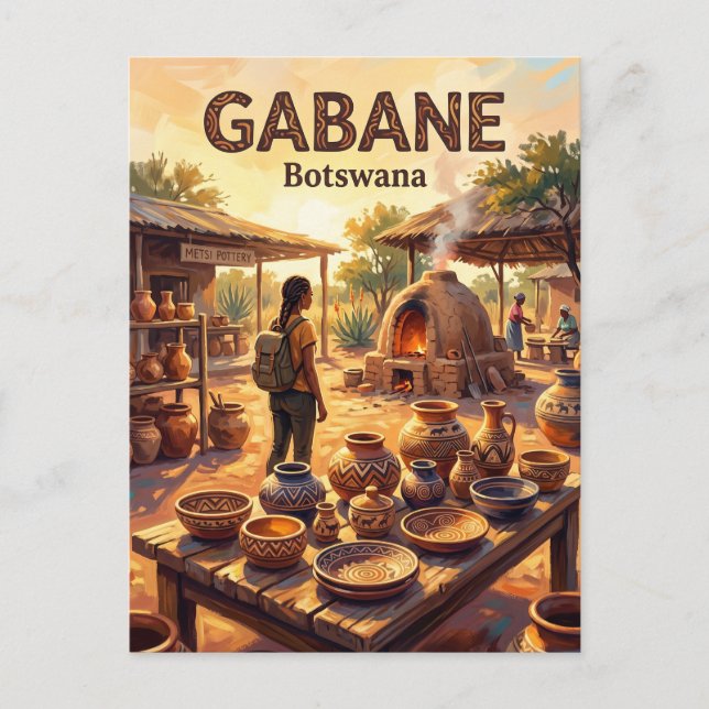 Pelegano Pottery Botswana Postcard (Front)
