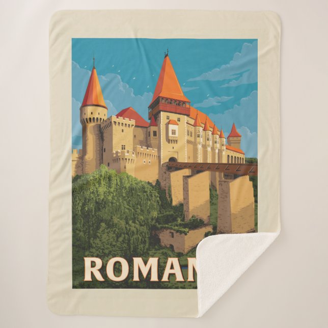 Peles Castle Romania Sherpa Blanket (Front)