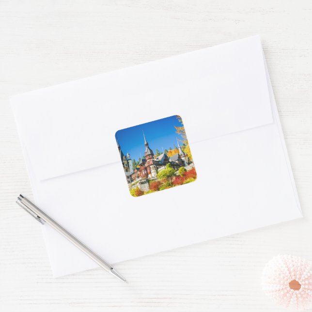  Peles castle Sinaia Square Sticker (Envelope)