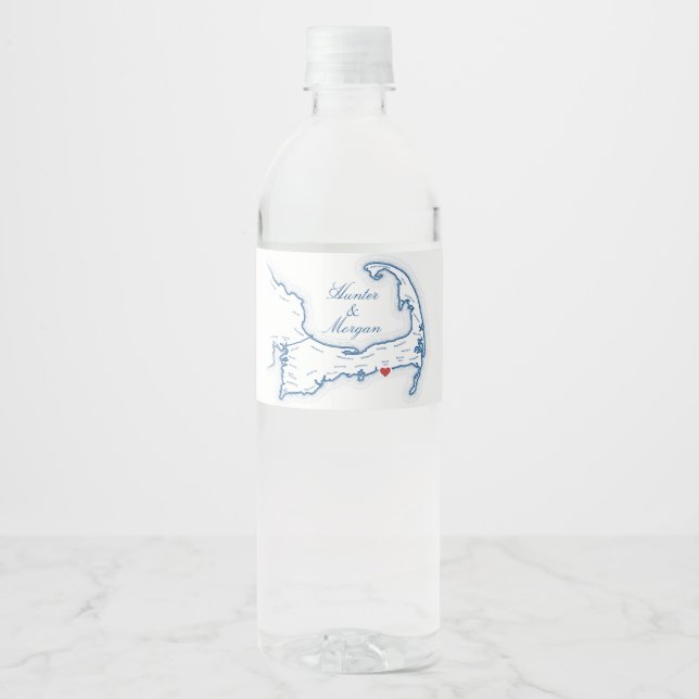 Pelham House Resort Wedding Cape Cod  Water Bottle Label (Front)