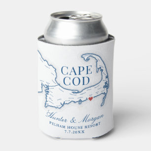 Pelham House Resort Wedding Favour Cape Cod Map Can Cooler
