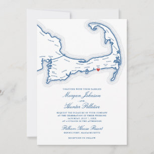Pelham House Resort Wedding Invitation   Cape Cod