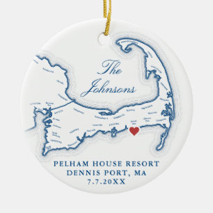 Pelham House Resort Wedding Photo First Christmas Ceramic Tree Decoration