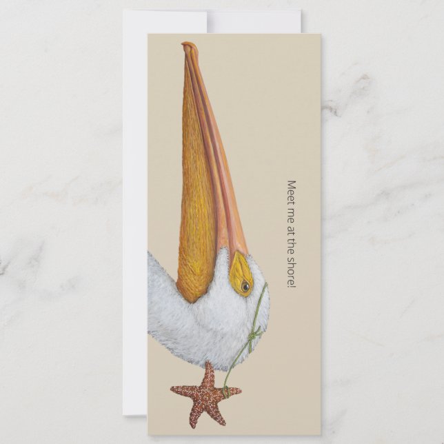 Pelican and starfish flat card (Front)