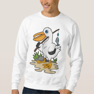 Pelican as Fisher with Fishing rod & Fish Sweatshirt