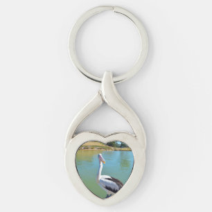 Pelican Back Chat, Metal Heart Keyring