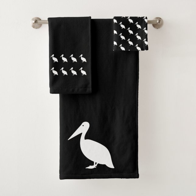Pelican Bath Black and white towel set (Insitu)