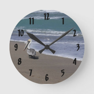 Pelican Beach Friends Round Clock