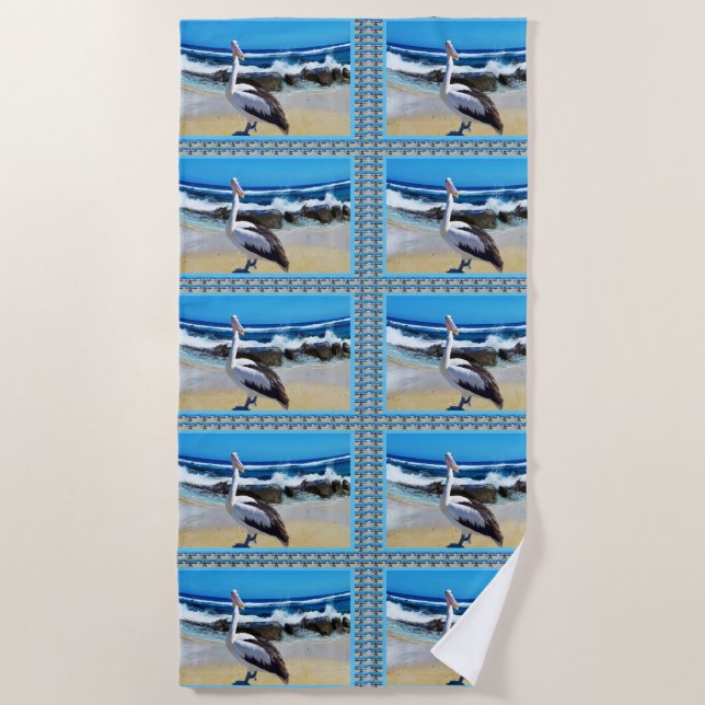 Pelican Beach Life Is Perfect, Towel (Front)