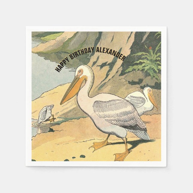 Pelican Beach Party Napkin (Front)