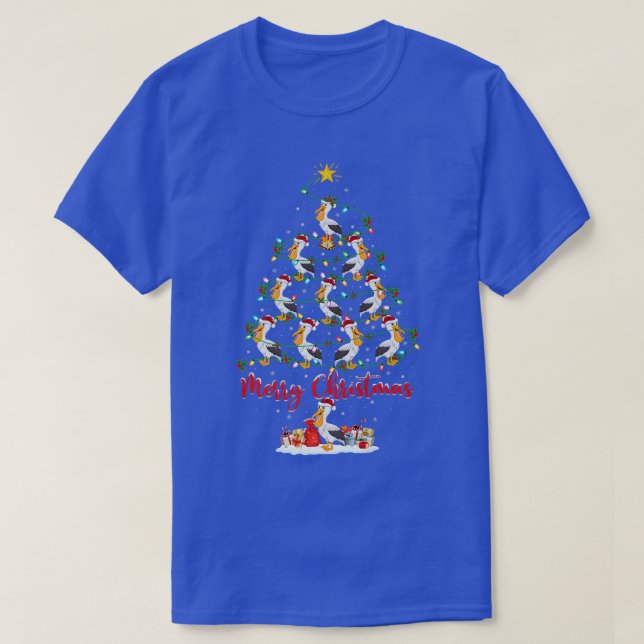 Pelican Bird Lover Matching Santa Pelican Christma T-Shirt (Design Front)