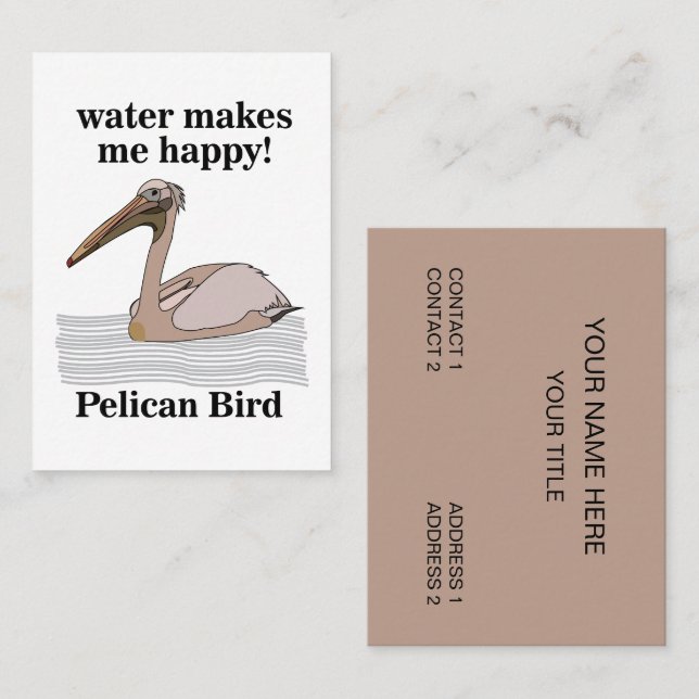 Pelican Bird Wildlife Business Card (Front/Back)