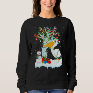 Pelican Bird Xmas Tree Lighting Santa Hat Pelican Sweatshirt