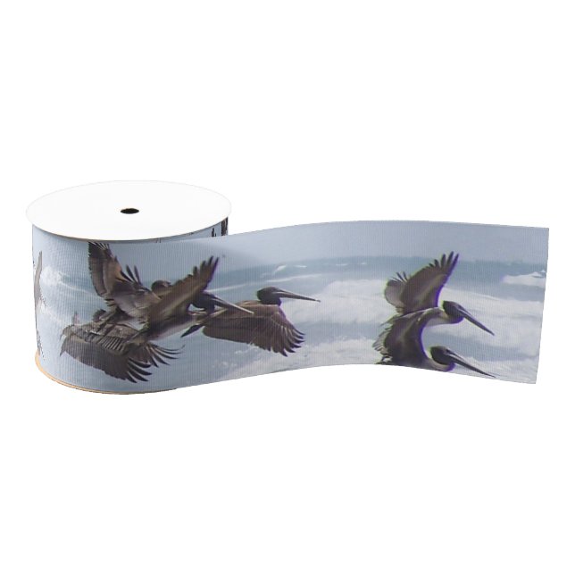Pelican Birds Beach Wildlife Grosgrain Ribbon (Spool)