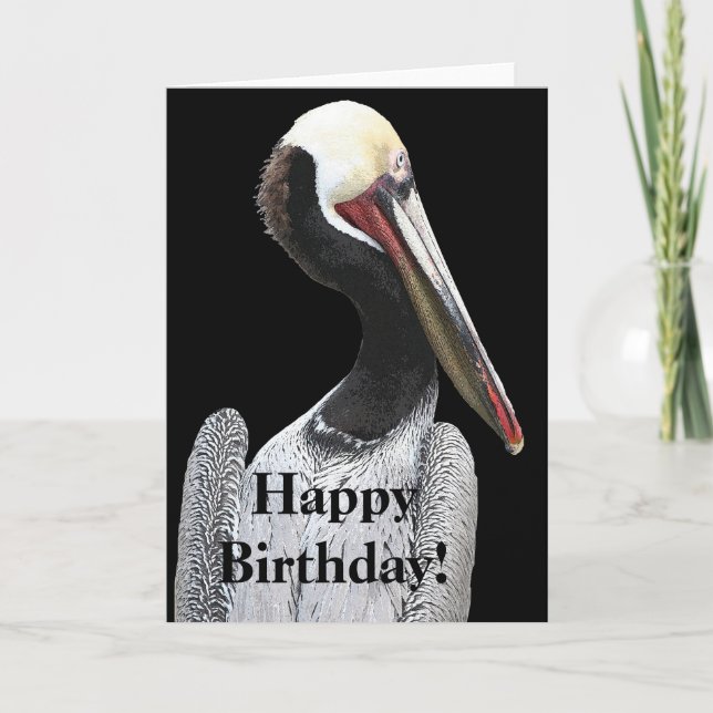 Pelican Birds Wildlife Animals Beach Card (Front)