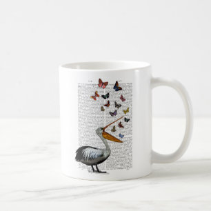Pelican & Butterflies Coffee Mug